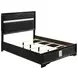 Miranda Black Full Upholstered Panel Bed
