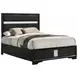 Miranda Black Full Upholstered Panel Bed