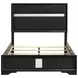 Miranda Black Full Upholstered Panel Bed