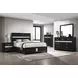 Miranda Black Full Upholstered Panel Bed
