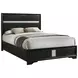 Miranda Black California King Upholstered Panel Bed