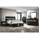 Miranda Black California King Upholstered Panel Bed