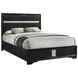 Miranda Black Queen Upholstered Panel Bed