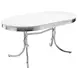 Retro White Oval Dining Table