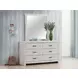 Brantford Coastal White 6 Drawer Dresser with Mirror