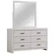 Brantford Coastal White 6 Drawer Dresser with Mirror