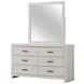 Brantford Coastal White 6 Drawer Dresser with Mirror