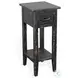 Seabright Black Rectangular Chair Side Table with Drawer