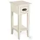 Seabright White Rectangular Chair Side Table with Drawer