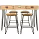 Rollins Natural 5 Piece Counter Height Dining Set with Storage USB Charging