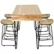 Rollins Natural 5 Piece Counter Height Dining Set with Storage USB Charging