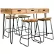 Rollins Natural 5 Piece Counter Height Dining Set with Storage USB Charging