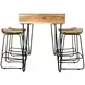 Rollins Natural 5 Piece Counter Height Dining Set with Storage USB Charging