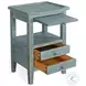 Seabright Green Rectangular Side Table with 3 Drawer