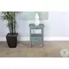 Seabright Green Rectangular Side Table with 3 Drawer