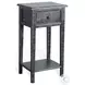 Seabright Black Sand Rectangular Side Table with Drawer
