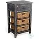 Rustic Refined Black Sand Rectangular Storage Table