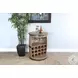 Sagewyn Natural Half Barrel Wine Bar with Metal Accents
