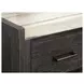 Plum Creek Ravenwood Black and White 6 Drawer Marble Top Dresser with Rectangular Mirror