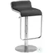 Equino Black Adjustable Swivel Bar Stool