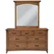 Oakdale Honey Oak 7 Drawer Dresser and Rectangular Mirror