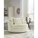 Lindyn Ivory Oversized Swivel Accent Chair
