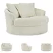 Lindyn Ivory Oversized Swivel Accent Chair