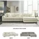 Lindyn Ivory 3 Piece Sectional with RAF Chaise