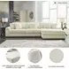 Lindyn Ivory 3 Piece Sectional with RAF Chaise