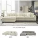 Lindyn Ivory 3 Piece Sectional with LAF Chaise