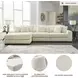 Lindyn Ivory 3 Piece Sectional with LAF Chaise