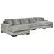 Lindyn Fog 4 Piece Modular Sectional with Double Chaise and Pillows