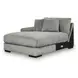 Lindyn Fog 4 Piece Modular Sectional with Double Chaise and Pillows