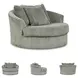 Lindyn Fog Oversized Swivel Accent Chair