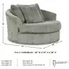 Lindyn Fog Oversized Swivel Accent Chair