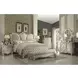 Versailles Ivory and Bone White King Upholstered Panel Bed with Nailhead Trim