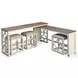 Hearthwood Haven White 5 Piece 72" Rectangular Nesting Console Table with Stools