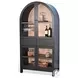 Hearthwood Haven Black 4 Glass Door Wine Bar Cabinet