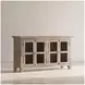 Rustic Shores Grey Wash 4 Door Low Accent Cabinet
