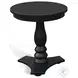 Pedestal Grace Black Round Accent Table