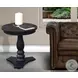 Pedestal Grace Black Round Accent Table