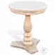 Pedestal Grace Natural Round Accent Table