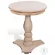 Pedestal Grace Natural Round Accent Table
