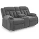 Greely Bend Steel Leather 75" Power Reclining Loveseat with USB Charging