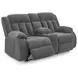Greely Bend Steel Leather 75" Power Reclining Loveseat with USB Charging