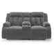 Greely Bend Steel Leather 75" Power Reclining Loveseat with USB Charging