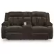Greely Bend Chocolate Power Reclining Living Room Set with Drop Down Table and USB Charging