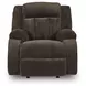 Greely Bend Chocolate Rocker Power Recliner with USB Charging