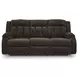 Greely Bend Chocolate 85" Power Reclining Sofa with Drop Down Table and USB Charging