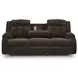 Greely Bend Chocolate 85" Power Reclining Sofa with Drop Down Table and USB Charging
